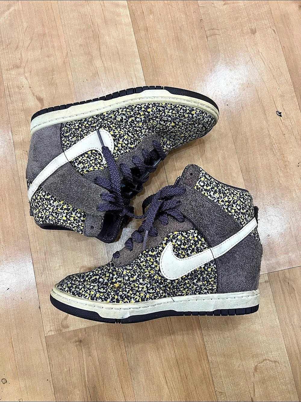 Nike Dunk High Floral wedge High-Top Sneakers US 5.5